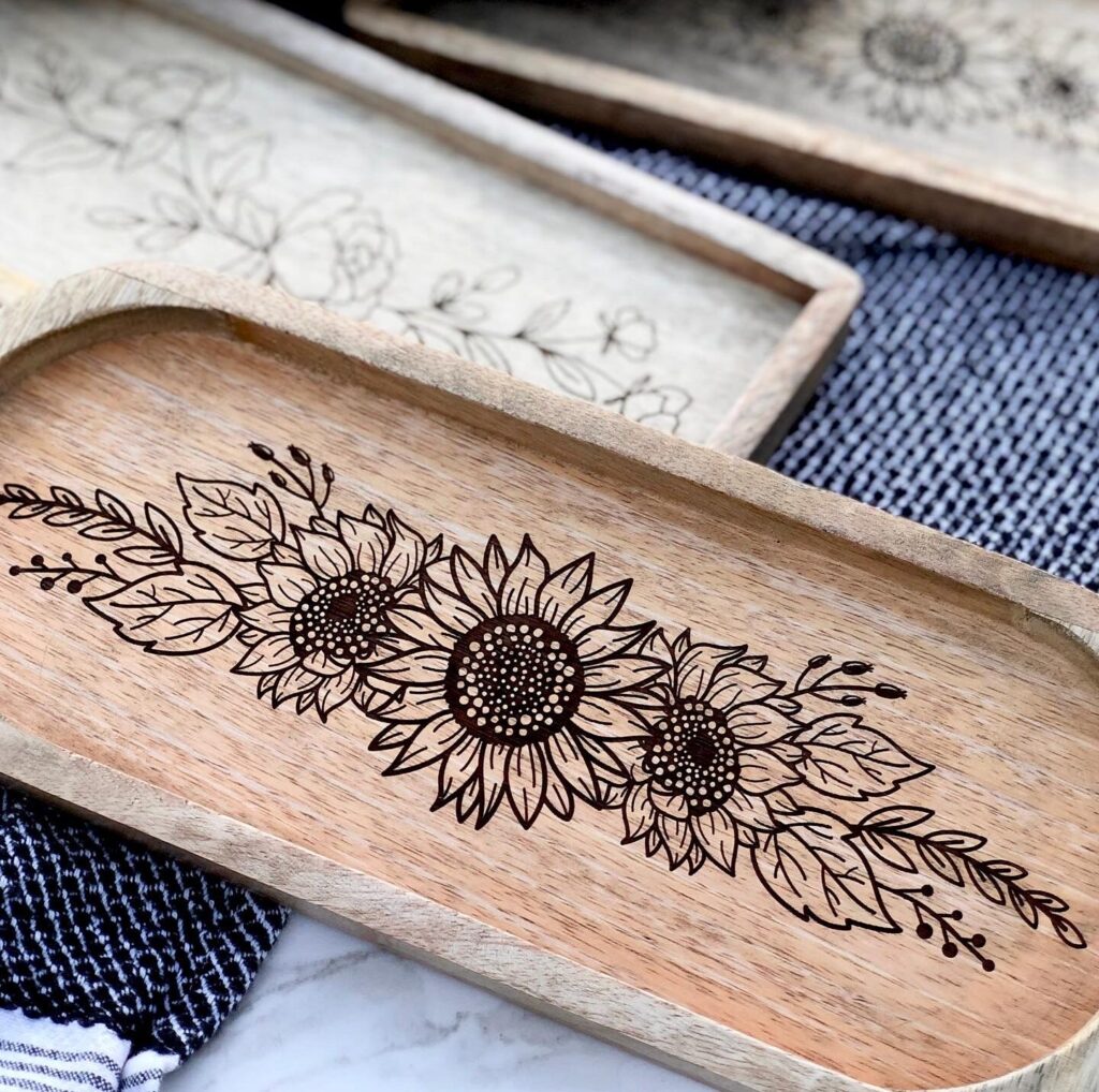 Sunflower Wooden Tray