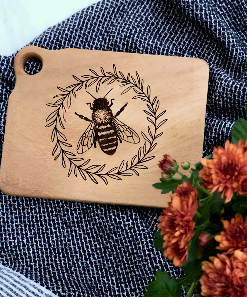 Engraved Honey Bee Charcuterie Board