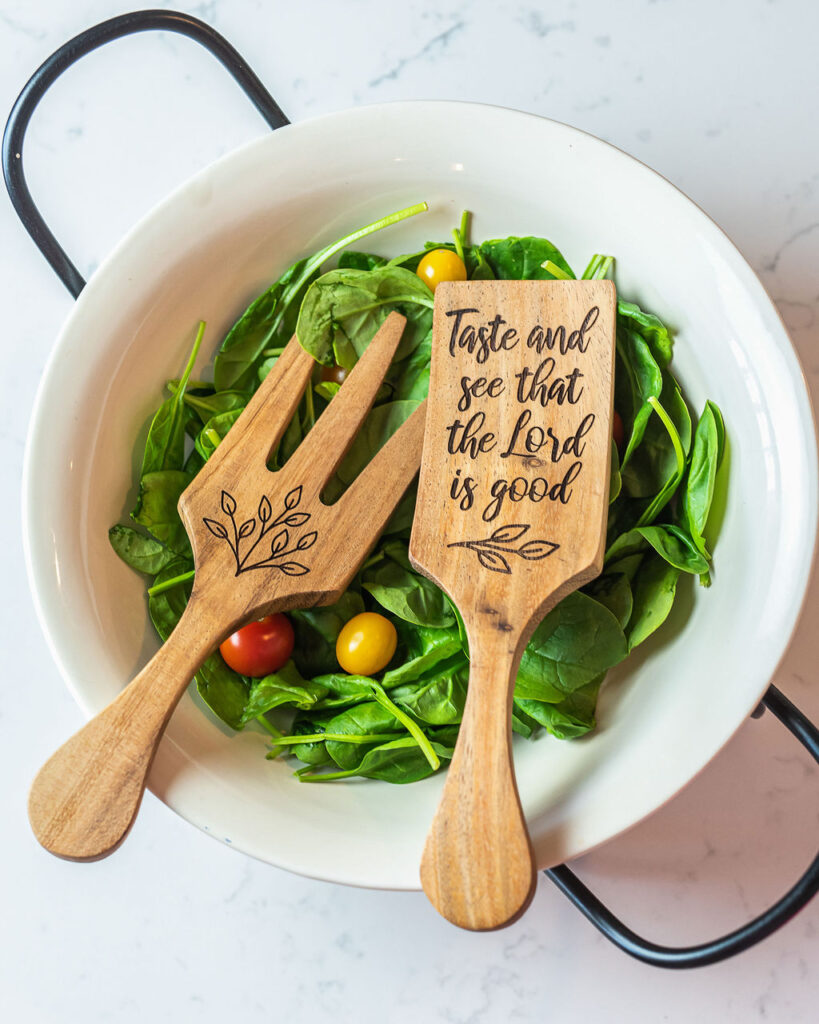 Taste and See - Wooden Salad Tongs