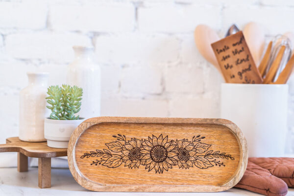 Sunflower Wooden Tray - Image 5