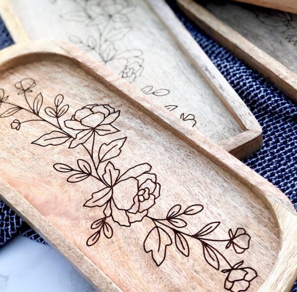 Floral Wooden Tray