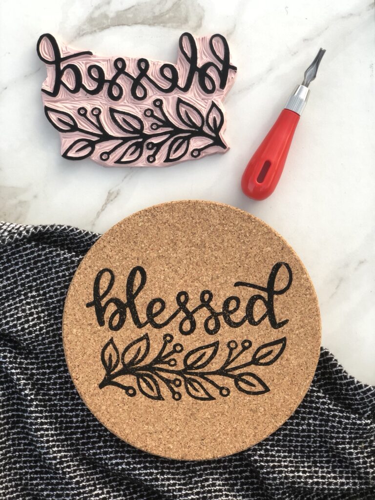 Block Printed Cork Trivets - Fall Collection