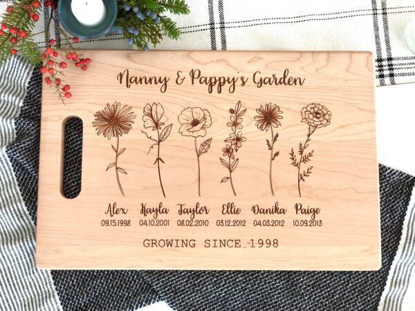 Grandkids Birth Flowers Custom Board - Image 2