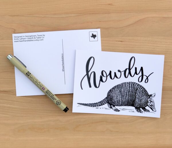 Howdy Armadillo Postcard - Image 2