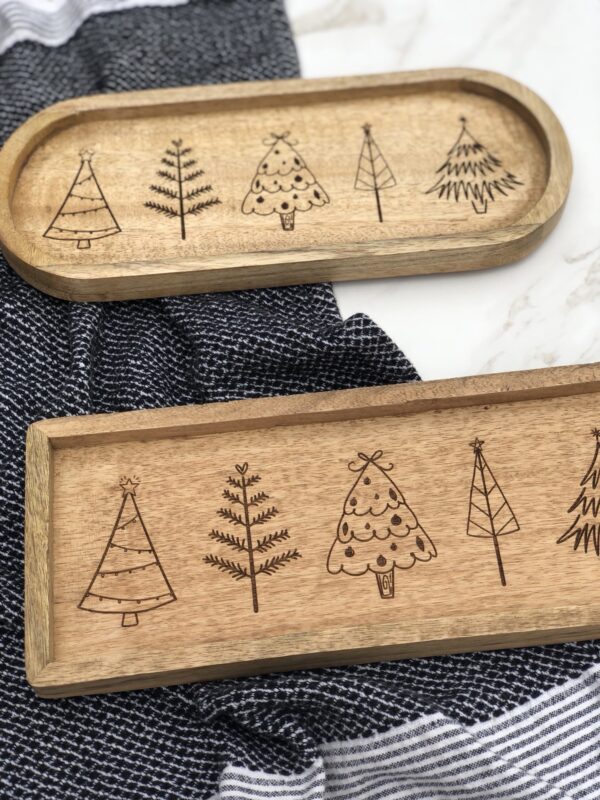 Christmas Tree Wooden Tray