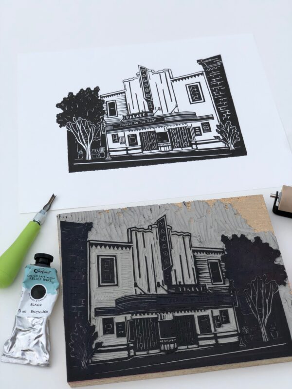 Georgetown Palace Theatre - Hand Carved Linocut Print - Image 11