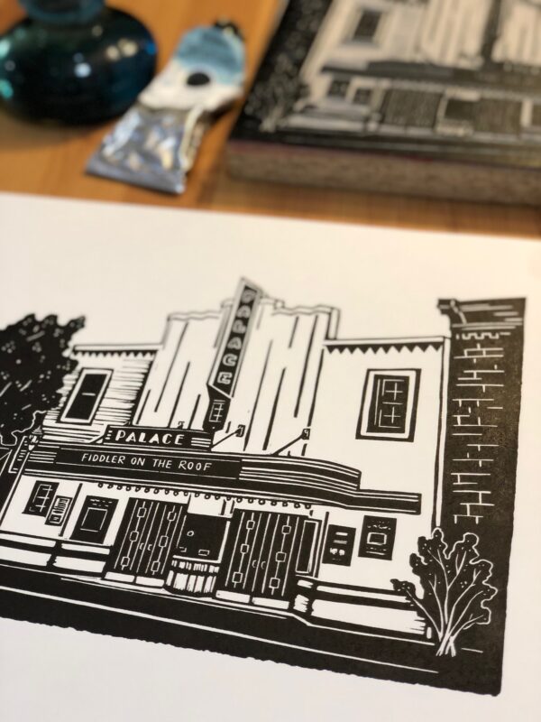 Georgetown Palace Theatre - Hand Carved Linocut Print - Image 3