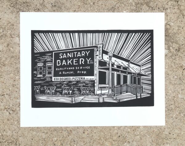 600 Degrees Georgetown - Hand Carved Linocut Print