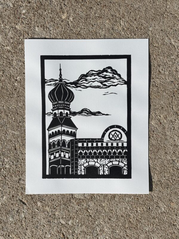 701 S Main - Hand Carved Linocut Print