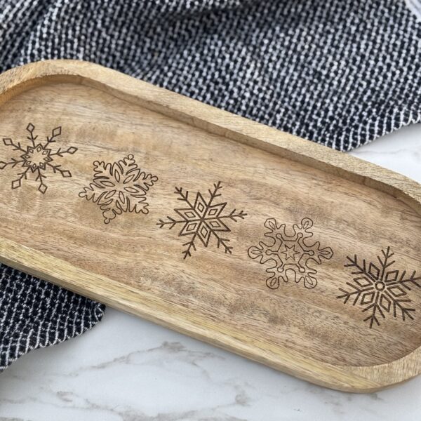 Snowflakes Wooden Tray