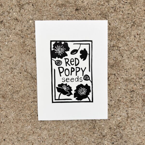 Handmade Print - Red Poppy Seeds