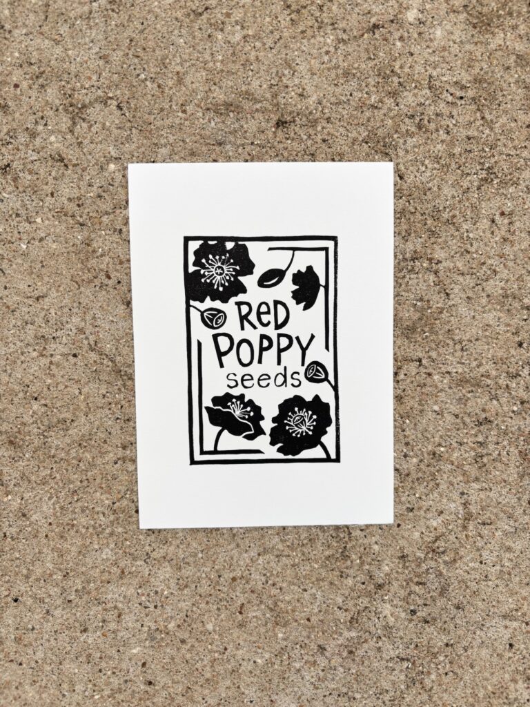 Handmade Print - Red Poppy Seeds