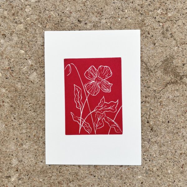 Poppy II - Hand Carved Linocut Print
